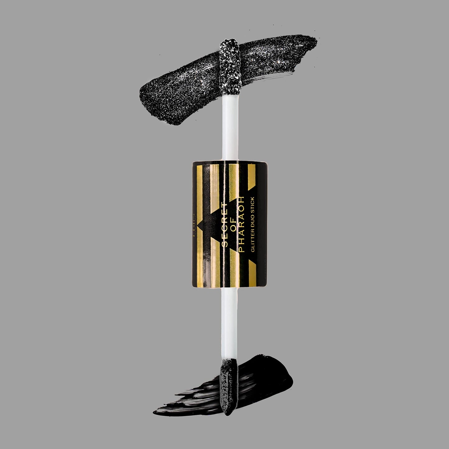 EBIN NEW YORK Secret of Pharaoh Glitter Duo Stick Black Goddess | Dual-Ended Primer & Glitter Face Makeup Stick | Creamy Long-Lasting Shimmer Finish |