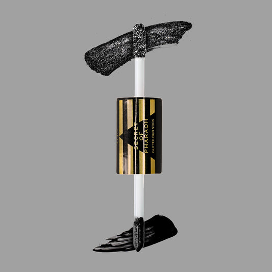 EBIN NEW YORK Secret of Pharaoh Glitter Duo Stick Black Goddess | Dual-Ended Primer & Glitter Face Makeup Stick | Creamy Long-Lasting Shimmer Finish |