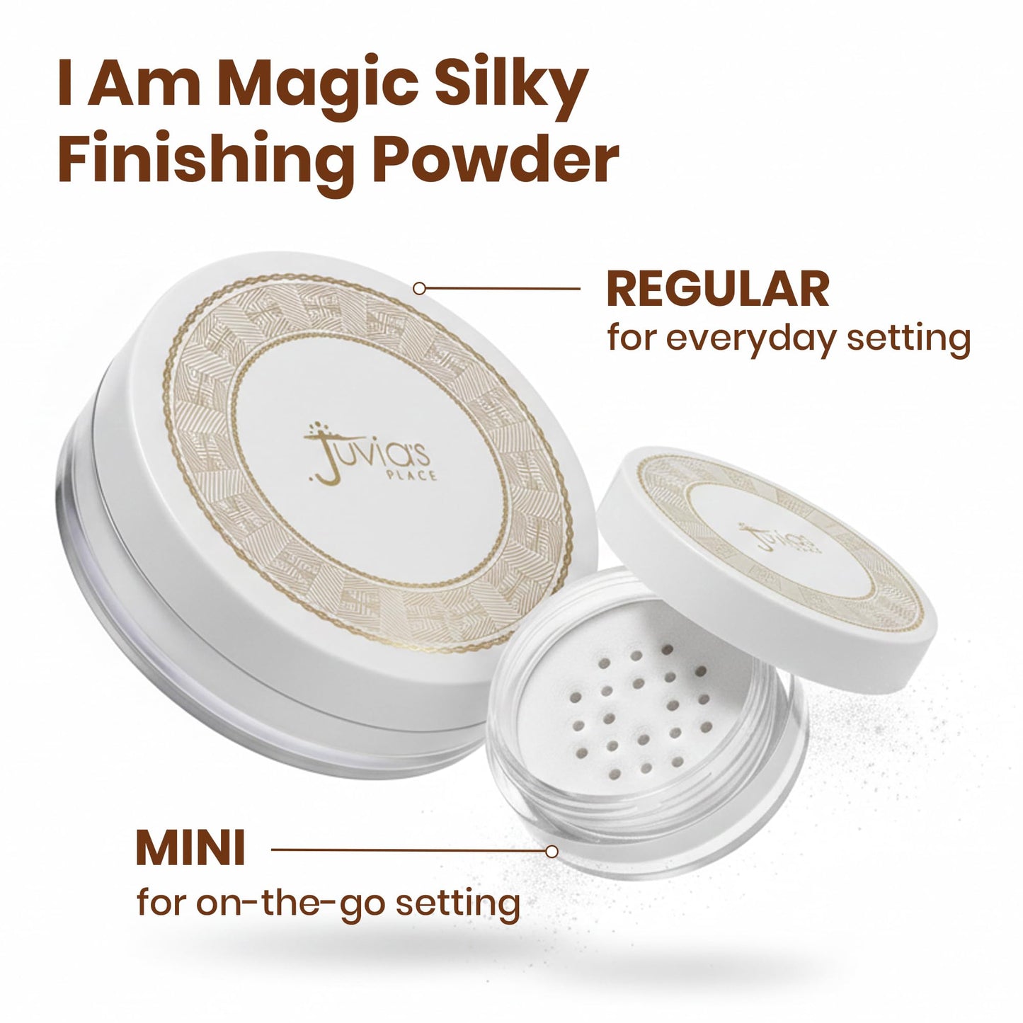 Juvia's Place I Am Magic Silky Finishing Powder Mini - Whipped Cream - Lightweight Loose Face Powder for Women, Makeup for Under Eye & Face - Talc