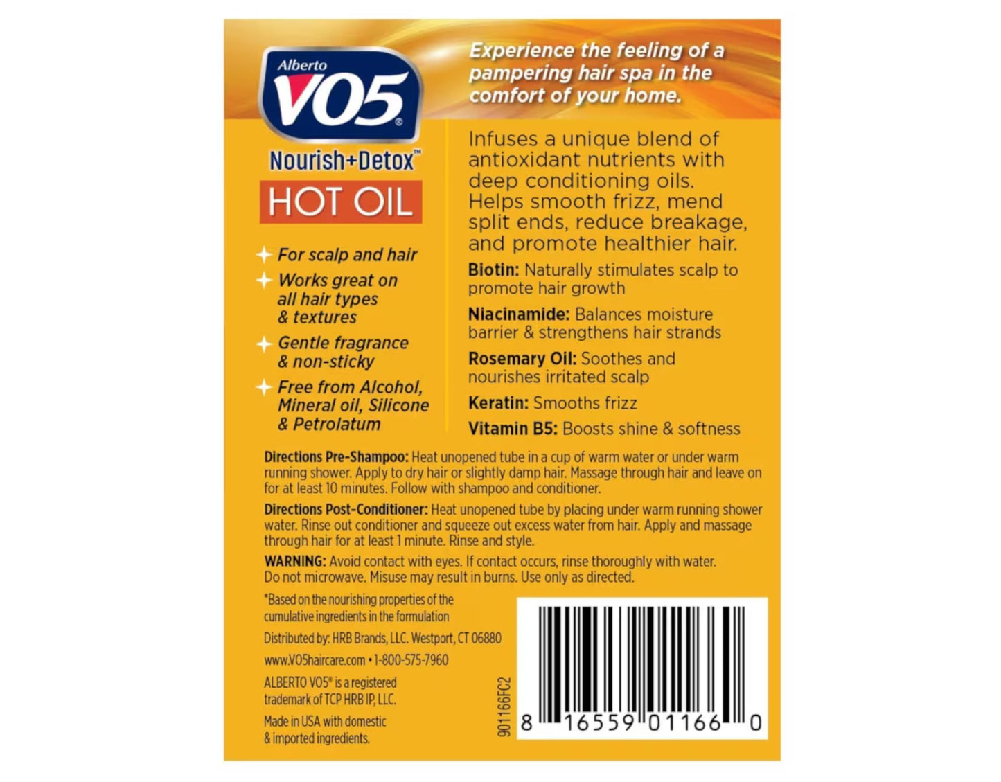 V05 Moisturizing Hot Oil, 2 tubes, 0.5 oz