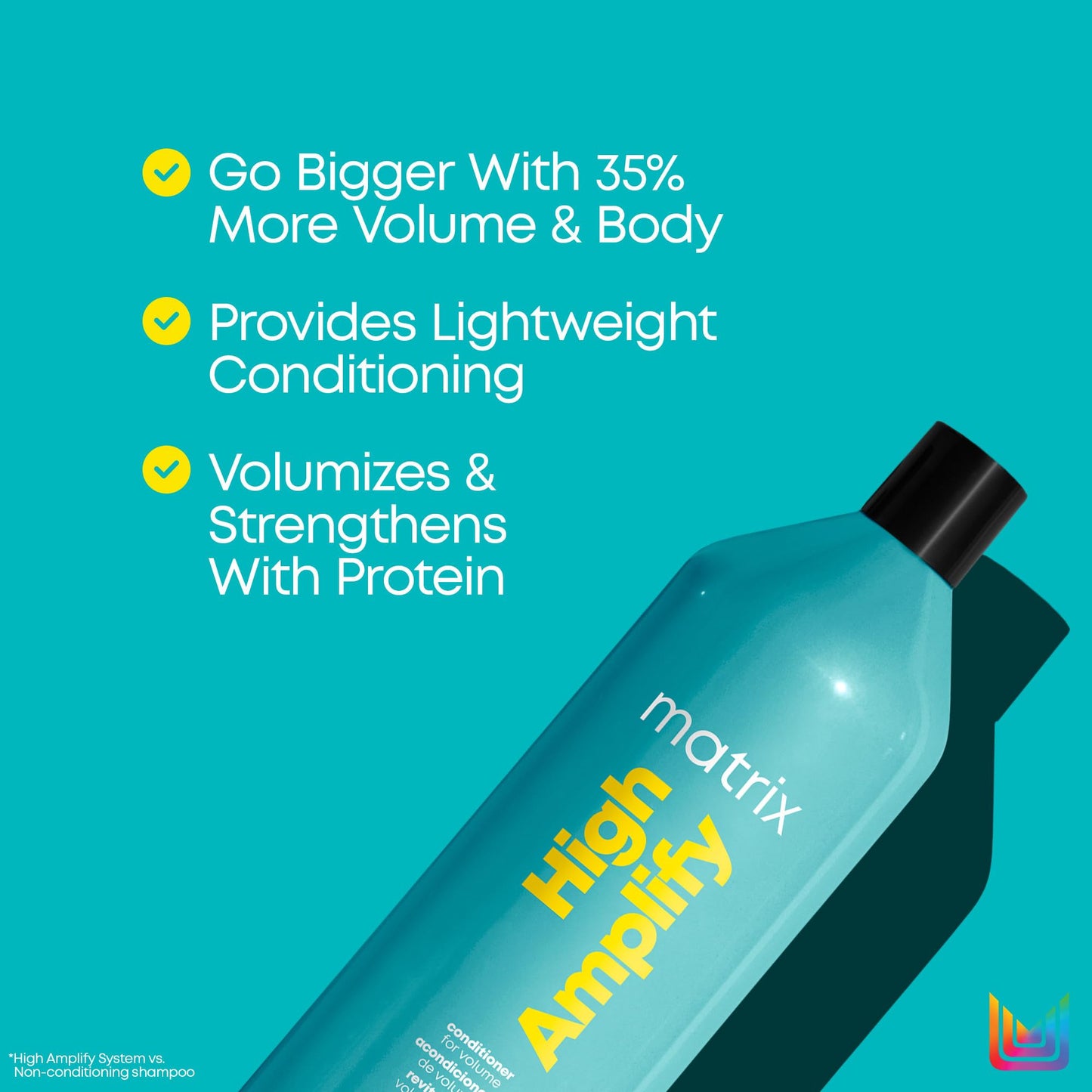 Matrix High Amplify Volumizing Conditioner - Instant Lifts and Strengthens For Lasting Volume With Protein, Silicone-Free, Lightweight Conditioning