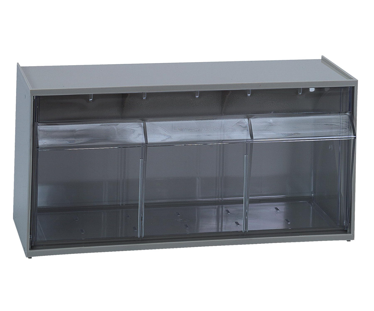 Quantum QTB410GY Dividable Tip Out Bin System| Stackable Clear Plastic Storage for Healthcare Construction Electronic | Customizable Transparent Bins…