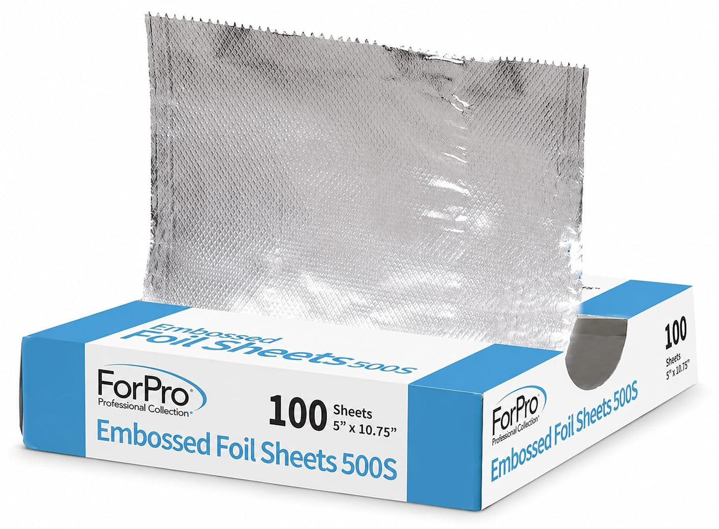 ForPro Professional Embossed Pop-Up Hair Foil Sheets for Salon Hair Color & Highlights, Pre-Cut Aluminum Foils, Non-Slip Embossed Texture, 5" W x