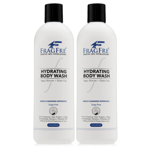 FRAGFRE Sensitive Body Wash 16 oz (2-Pack Gift Set) - Paraben Free Sulfate Free Body Cleanser - Hypoallergenic for Delicate and Flaky Skins - No Added Beauty & Personal Care FRAGFRE