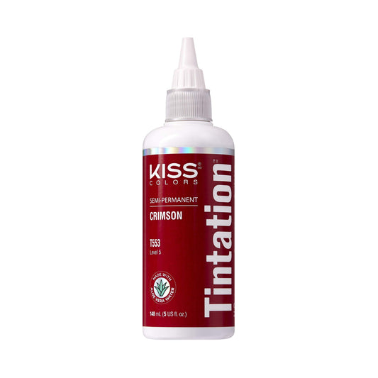 Red by Kiss Tintation Semi-Permanent Hair Color, Aloe Vera Water Based, Argan Oil, Olive Oil, Collagen & Keratin, Long-Lasting Color Dye (Crimson, 5