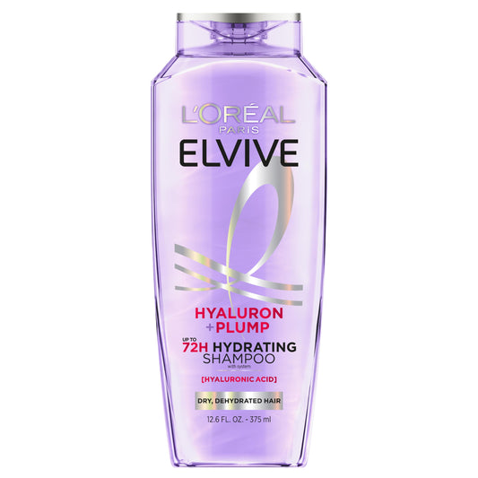 L'Oreal Paris Elvive Hyaluron Plump Hydrating Shampoo for Dehydrated, Dry Hair Infused with Hyaluronic Acid Care Complex, Paraben-Free, 12.6 Fl Oz Beauty & Personal Care L'Oreal Paris