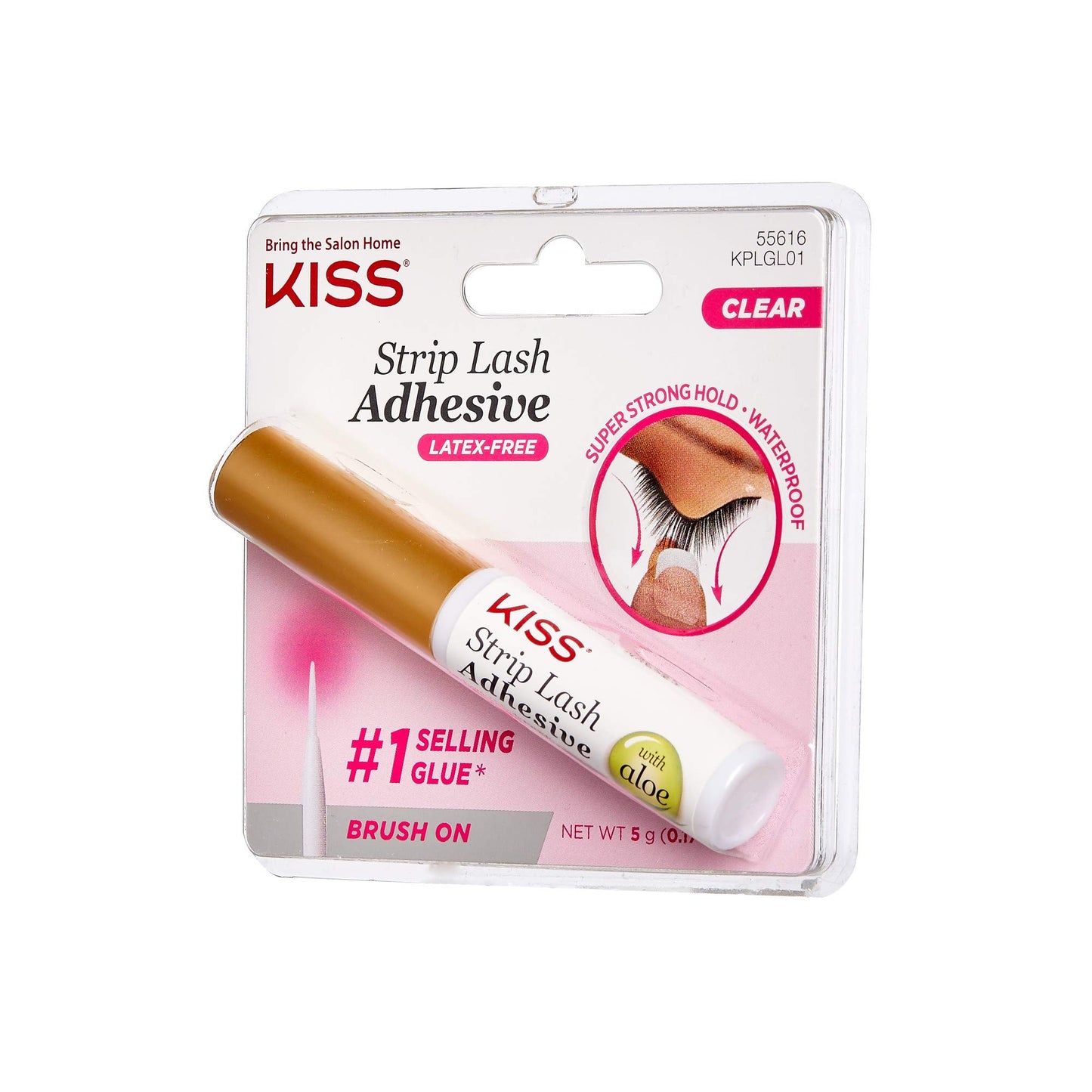 KISS Strip Eyelash Adhesive, Clear 0.176 Oz KPLGL01 (10 Pack)