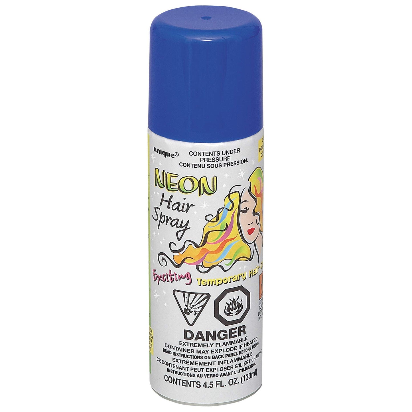 Blue Neon Hair Spray - 4.5 fl oz (1 Pc) - Perfect for Your Bold Standout Look & Special Events