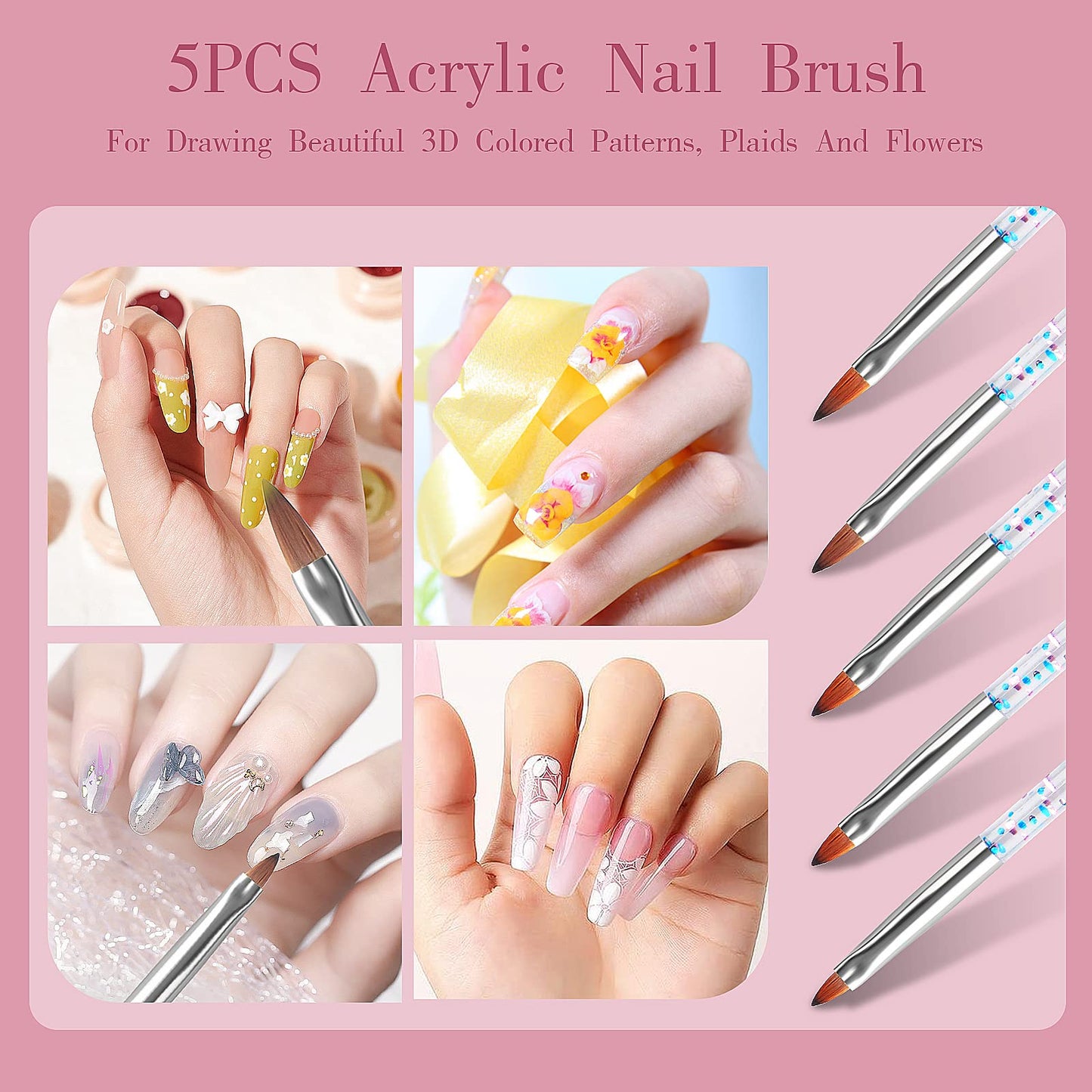 32pcs Nail Art Brushes,Acrylic Nail Brush,Nail Brushes For Nail Art,Nail Art Dotting Tool Set,Nail Art Tool Set,Nail Art Liner Brush,Nail Dust Beauty and Personal Care Voiluk