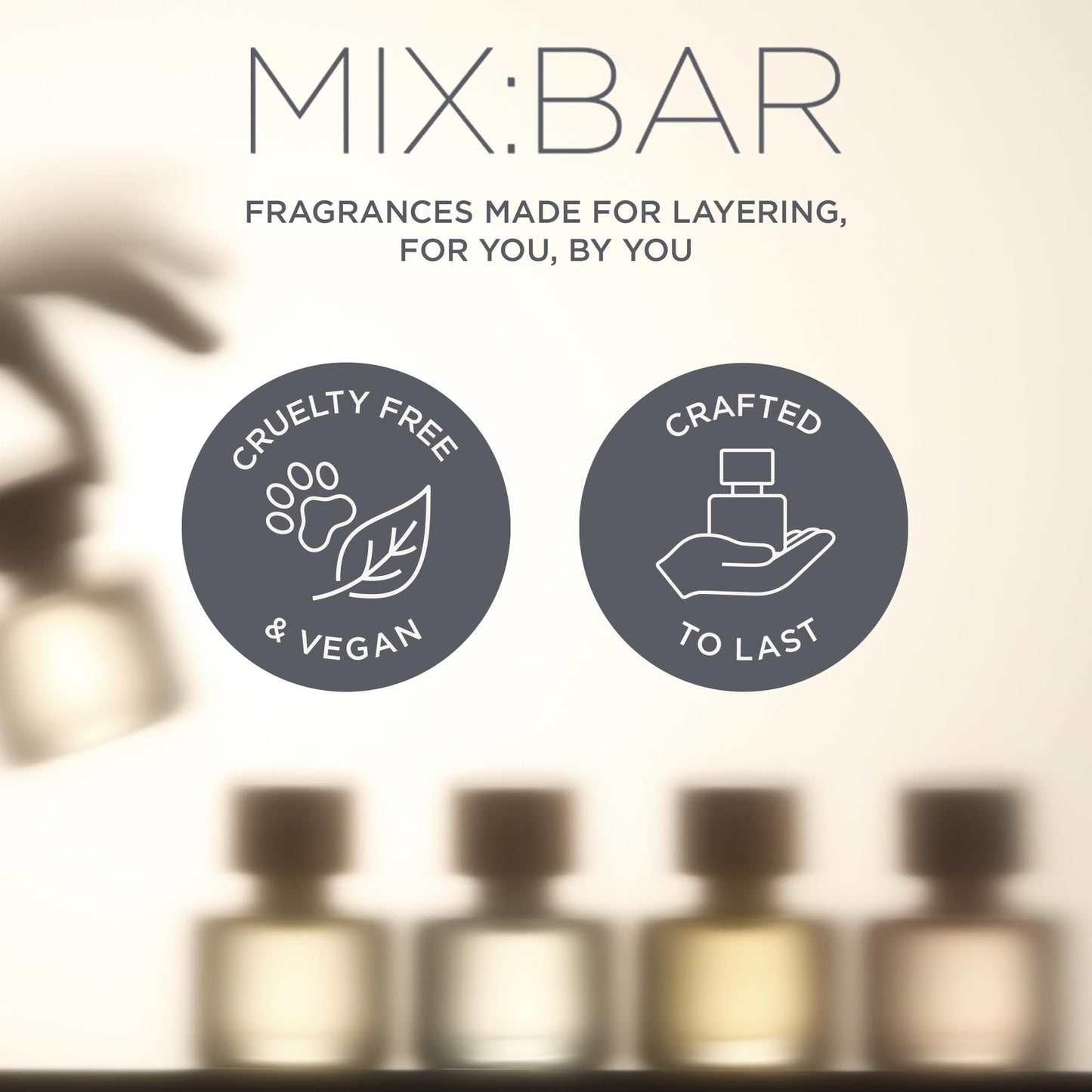 MIX:BAR Vanilla Bourbon Hair + Body Mist Spray for Women + Girls - Vanilla Bean, Sandalwood, Jasmine + Bergamot, Amber Fragrance Notes - Vanilla