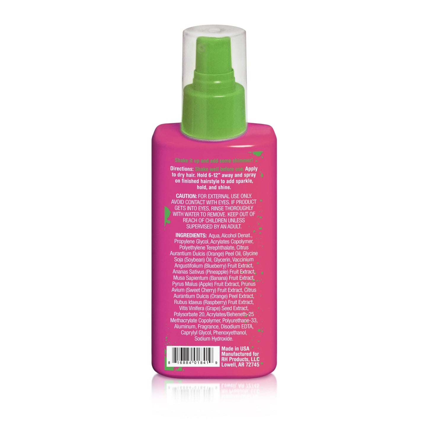 Rock The Locks Shake & Shimmer Glitter Spray, Pink, 5 Fl Oz