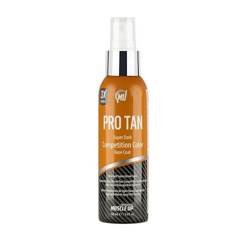 Pro Tan, Super Dark Competition Color, Base Coat, Ultra Dark Suntan Brown, Streak Free, Applies Evenly, Dries Quickly, 3.4 oz.