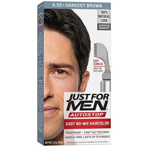 Just For Men Auto Stop Hair Color - Darkest Brown A-50 Just For Men Hair Color Men 1 Application (Pack of 5)5