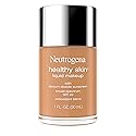 Neutrogena Healthy Skin Liquid Foundation Makeup Broad Spectrum SPF 20 Sunscreen, Medium Coverage, Vit B5, Antioxidants, All Day Wear, Golden Tan