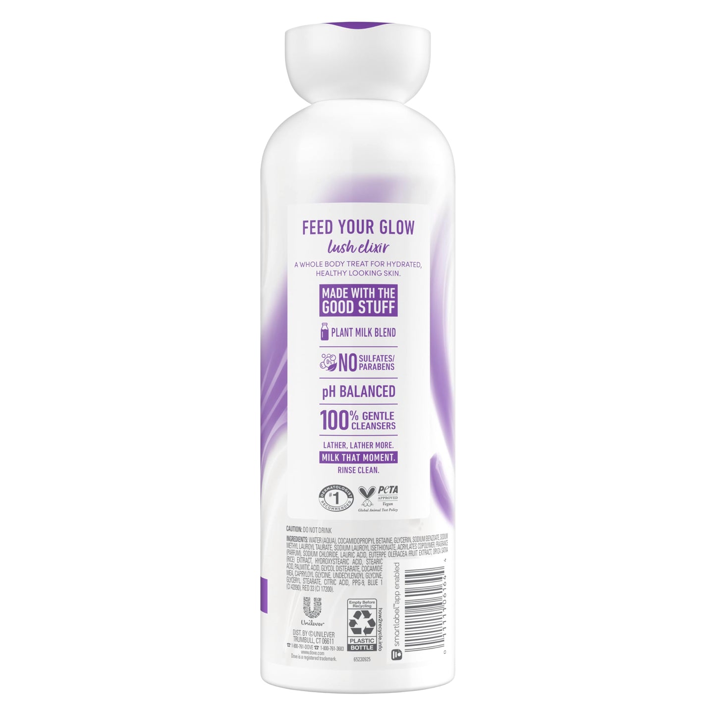 Dove Plant Milk Cleansing Body Wash Acai & Rice Milk For Women For Moisturized Skin 17.5 fl oz Beauty & Personal Care Dove