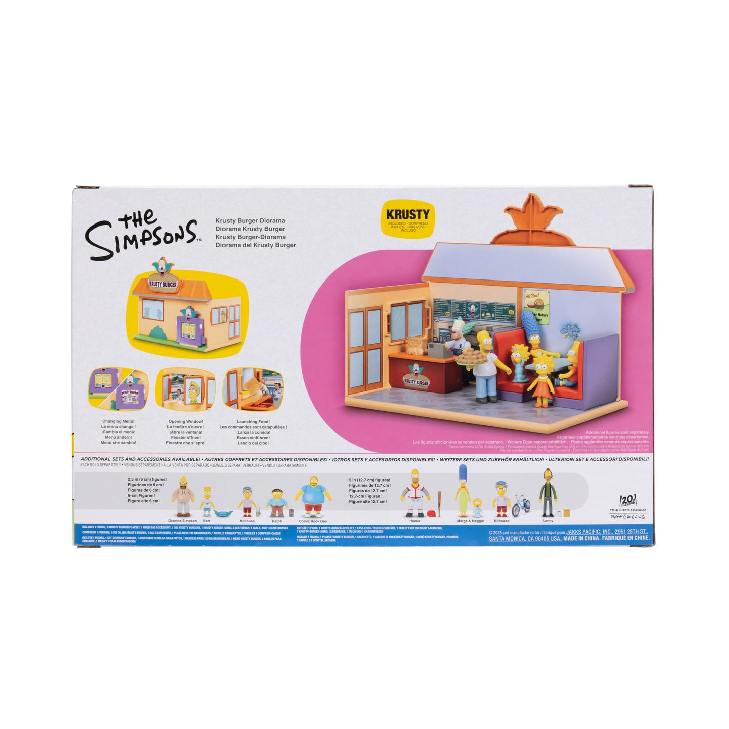 The Simpsons Krusty Burger Diorama Playset, Includes One 2.5-Inch Scale Krusty The Clown Action Figure and Accessories