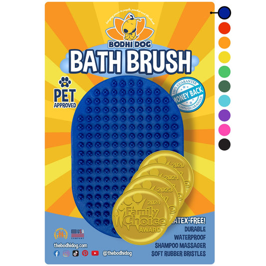 Bodhi Dog Shampoo Brush – Premium Grooming & Bath Scrubber for Cats & Dogs, Long & Short Hair, Bathing & Massage Tool, Blue (1 Pack)