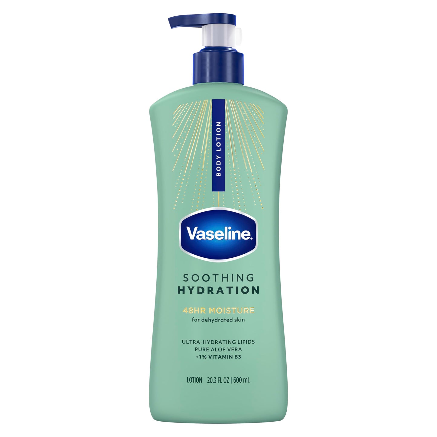 Vaseline Soothing Hydration Body Lotion Soothing Hydration for Dry Skin with Ultra-Hydrating Lipids + 1% Aloe Vera Extract to Refresh Dehydrated Skin