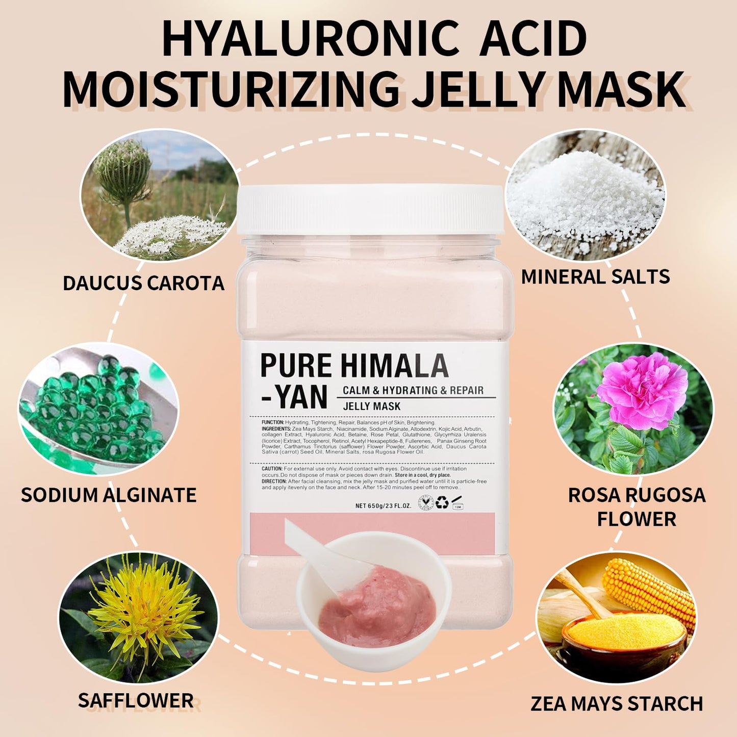 Nielies Jelly Mask For Facials, Vajacial Jelly Mask, Face Mask For Instant Hydration, Vegan Peel Off Face Mask, For Cleaning, Calming (Pure Himala