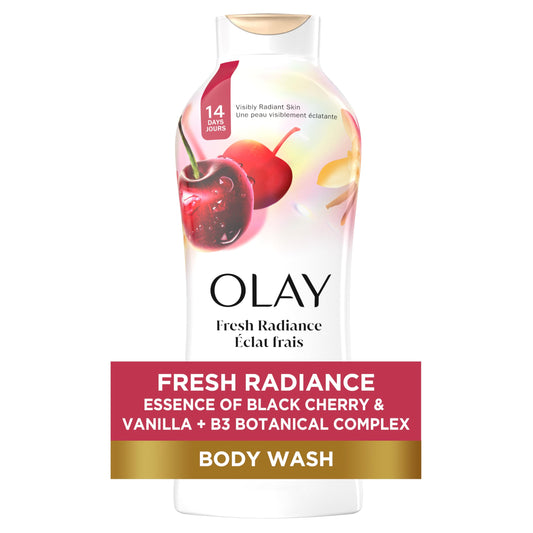 Olay Body Wash for Women, Fresh Radiance, Refreshing & Renewing, Made with Plant Based Cleansers, B3 Botanical Complex, For All Skin Types, Black