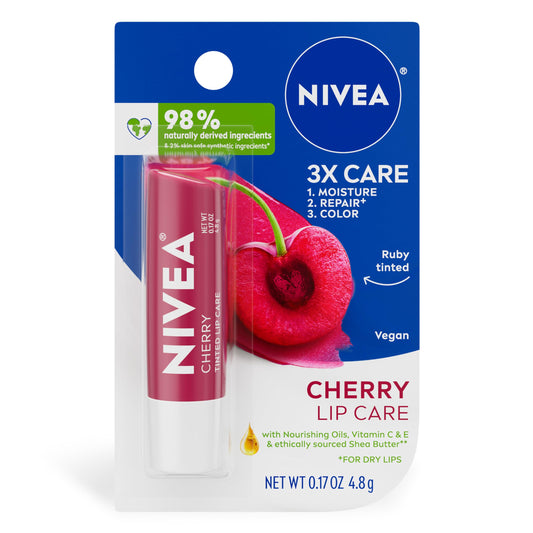 NIVEA Cherry Lip Care - Tinted Red for Beautiful, Moisturized Lips - .17 oz. Stick