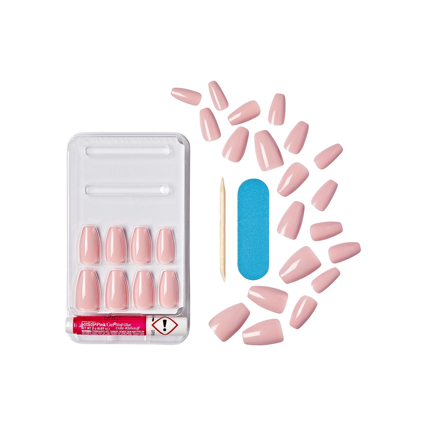 KISS Gel Fantasy Valentine’s Day Sculpted Nails, ‘XOXO’, 28 Count Beauty & Personal Care KISS
