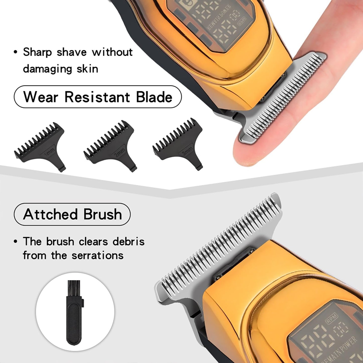 QDKVTNDJZ Hair Clippers for Men, Professional Barber Rechargeable Precision Steel Blade Trimmer(Red Black) Beauty and Personal Care QDKVTNDJZ