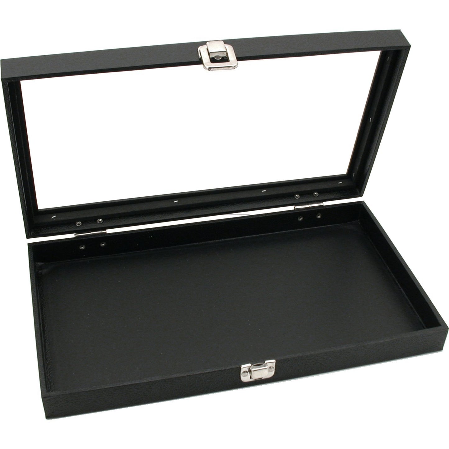 Glass Top Jewelry Display Case Box White 50 Gem Jars
