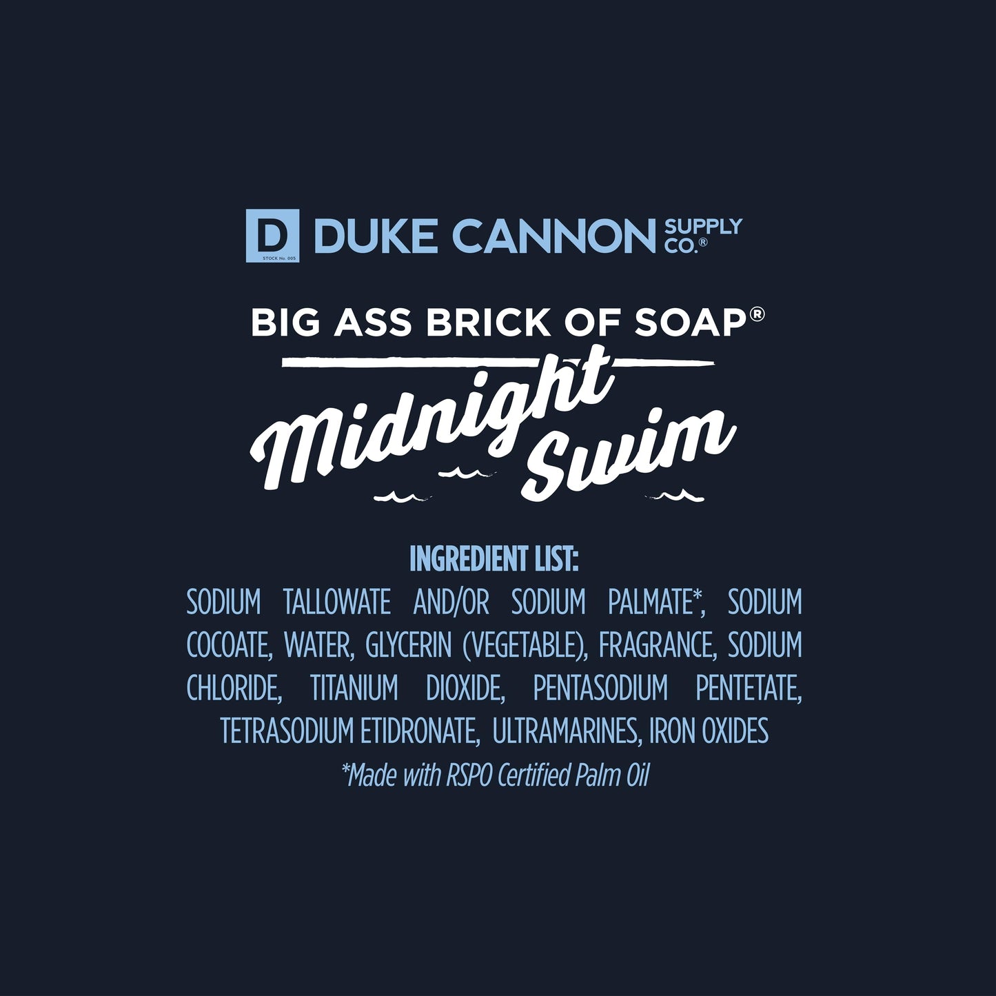 Duke Cannon Supply Co. Big Brick of Soap for Men - Midnight Swim Fresh Water Scent, Extra Large 10 oz Bars, 3-Pack
