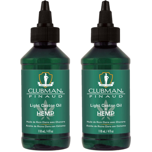 Clubman Pinaud Light Castor Oil + Hemp, Boosts thickness, Quench Dryness, Promotes Stronger and Shinier Hair, 4 fl oz