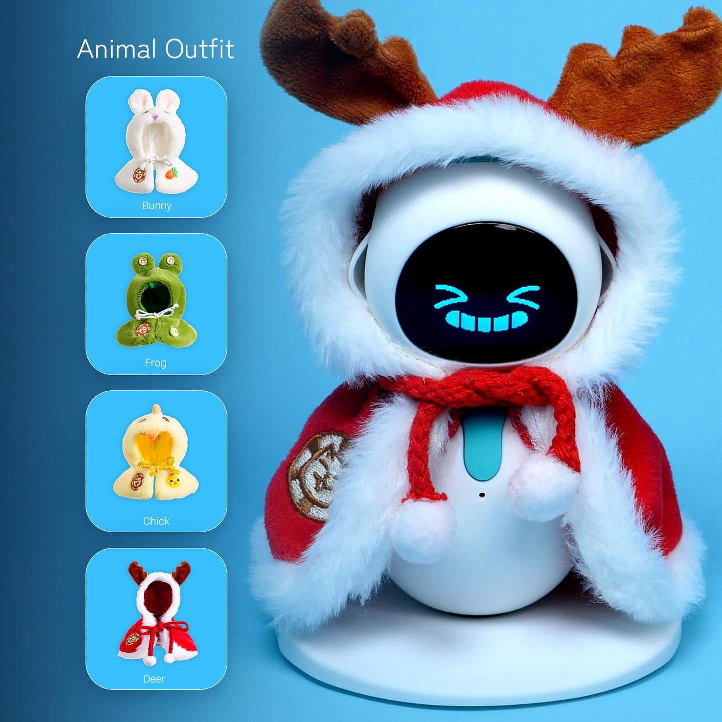 Cape & Hoodie Outfit Set for Eilik - 4 Pcs Furry Hoodie in Four Colors & 4 Pcs Furry pet Cape in Four Styles. Ideal for Dressing Eilik and Other…