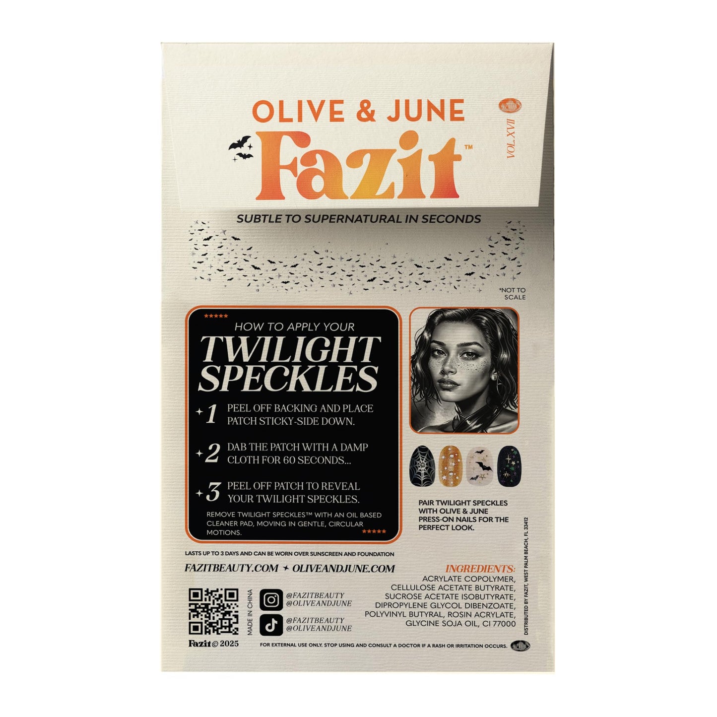 Fazit Makeup Patches - Halloween Twilight Speckles - Glow Up Make-Up Patches - Cute Glitter Makeup Accessories for Women - Cosmetic Glitter for Face