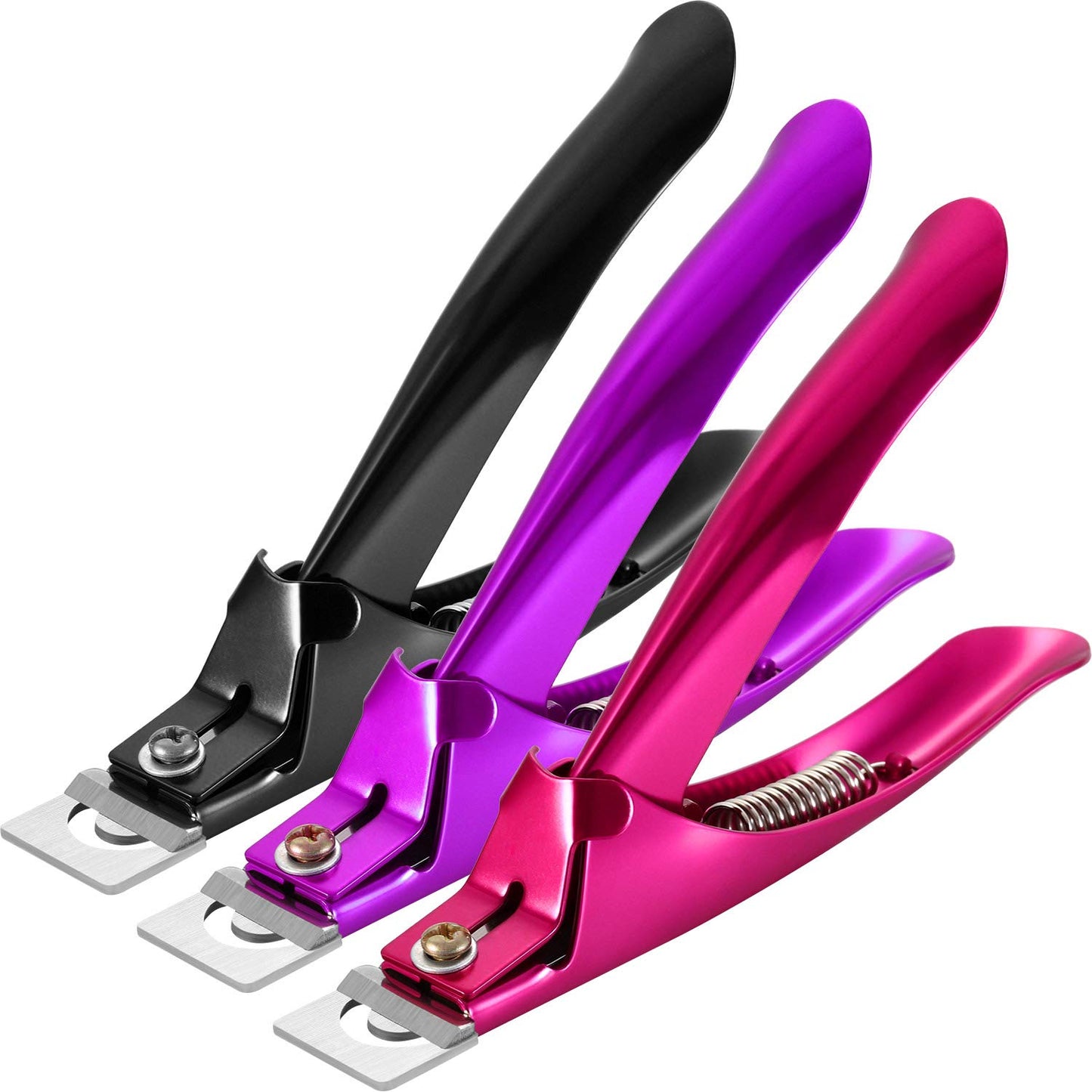 Yaomiao 3 Pcs False Premium Nail Clipper for Acrylic Nail Tips Cutter Rustproof Stainless Steel Fingernail Trimmer Manicure Tool for Salon Beauty