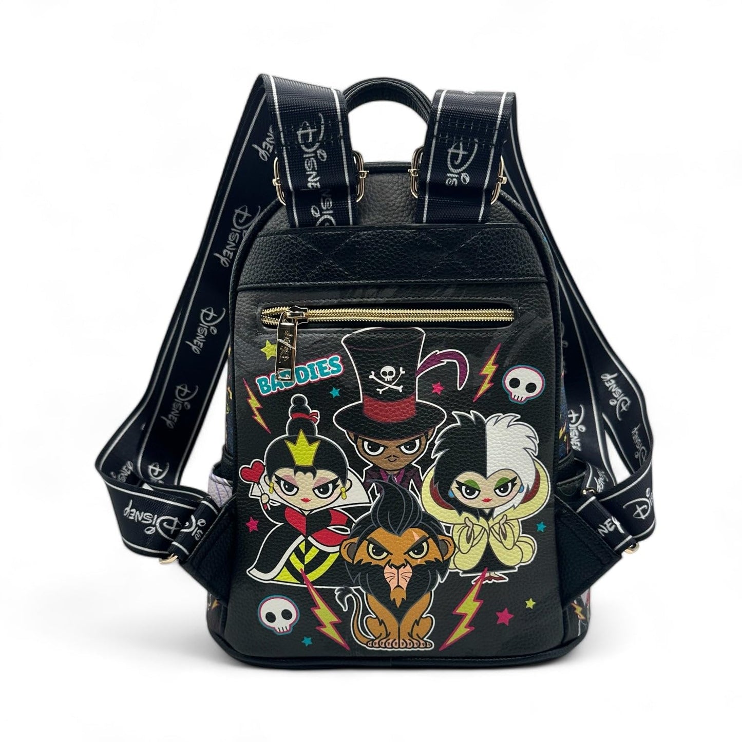 Wondapop - Villains 11"" Vegan Leather Fashion Mini Backpack, Black