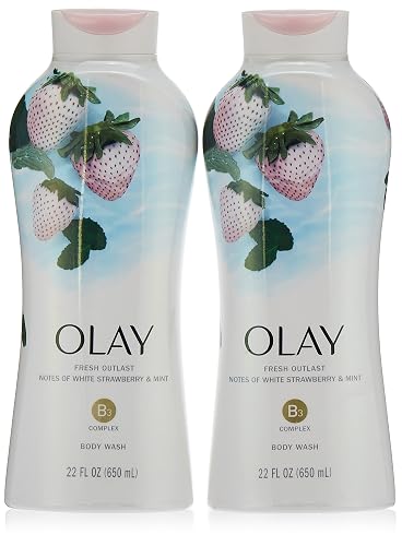 Olay Body Wash Fresh Cooling Strawberry & Mint 22 Ounce (650ml) (2 Pack)