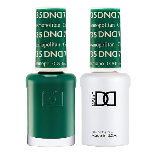 DND Gel Polish Set, Green Collection, UV/LED Gel Polish and Air Dry Nail Lacquer, Matching Chip-Free Polish Duo, 735 Cosmopolitan, 0.5 Fl Oz