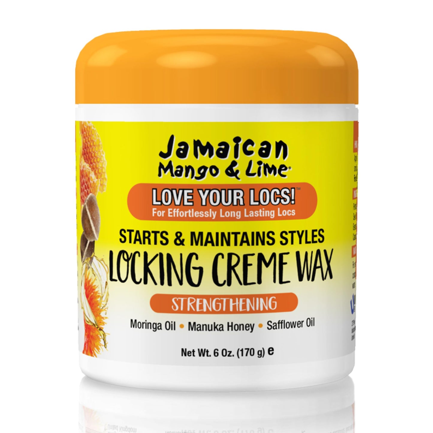 Jamaican Mango & Lime Love Your Locs Locking Creme Wax - Long-Lasting Hold for Locs, Twists & Braids - No Buildup Styling Wax with Natural Ingredients