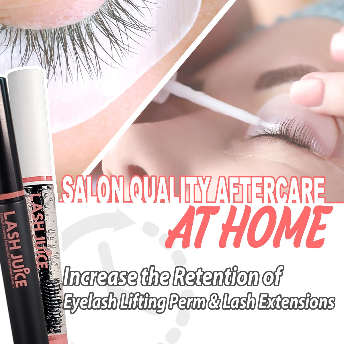 Lash Juice by Amber Lash, 3-in-1 Coating Essence and sealant for Eyelashes with Extensions and or Lift Perm, Protect and Nourish to Promote Healthy