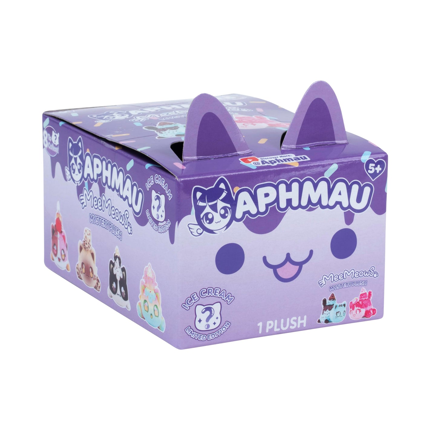 Aphmau 6” MeeMeow Mystery Plush - Ice Cream; YouTube Gaming Channel, Blind Box, 1 of 8 Possible Ice Cream MeeMeows, Official Merch
