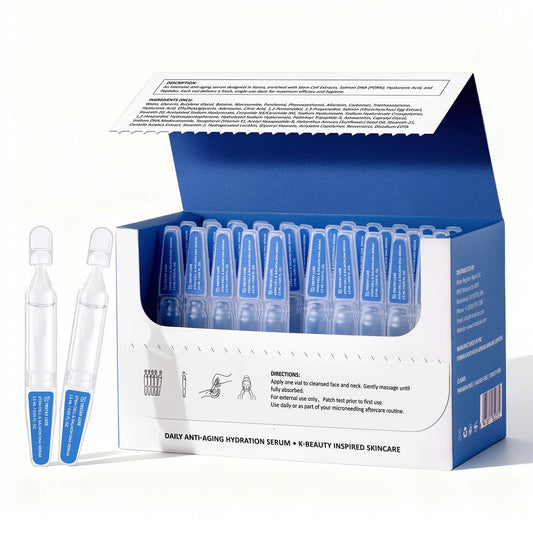 TRSTAY LUXE Stem Cell & Salmon DNA PDRN Serum - Microneedling Aftercare Anti-Aging Face Serum with Peptides & Hyaluronic Acid - 1.5 mL × 30 Vials
