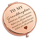 Granddaughter Gifts for Girls Inspirational Compact Mirror Granddaughter Gifts from Grandma Grandpa Compact Makeup Mirror Encouragement Presents