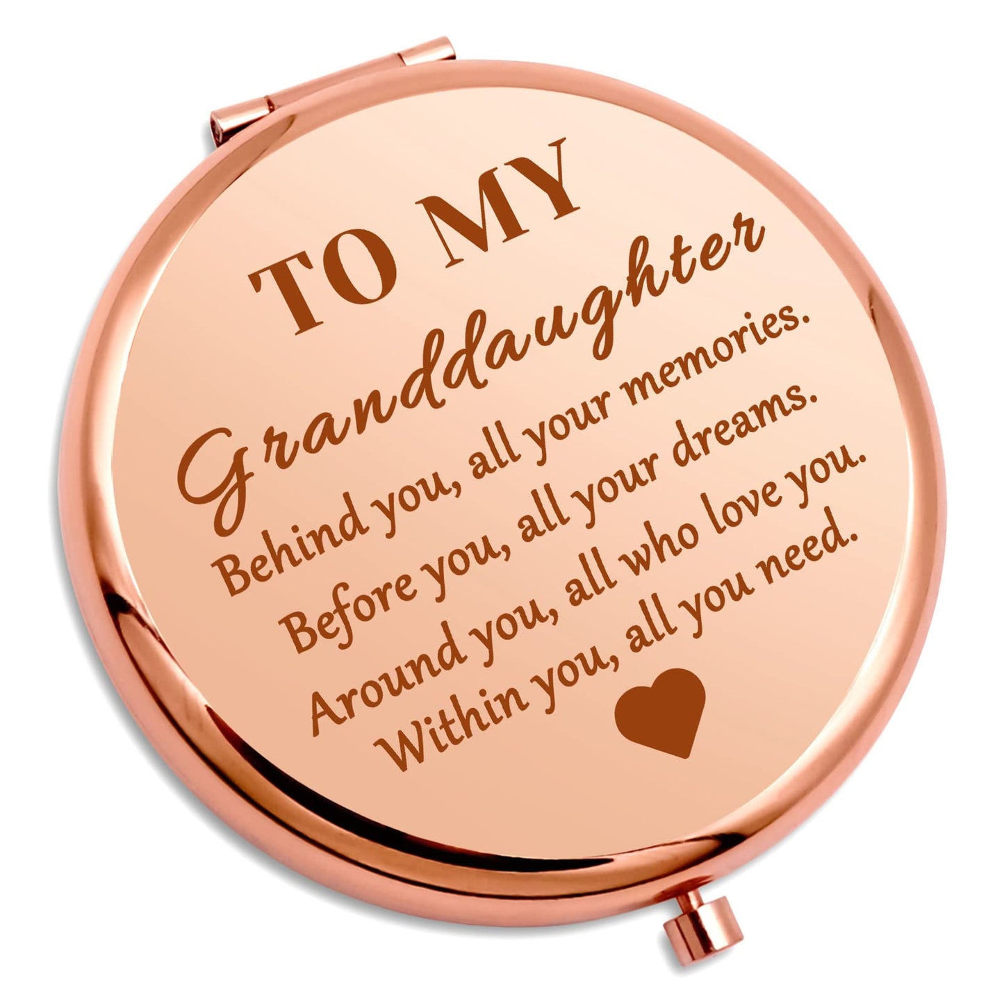 Granddaughter Gifts for Girls Inspirational Compact Mirror Granddaughter Gifts from Grandma Grandpa Compact Makeup Mirror Encouragement Presents