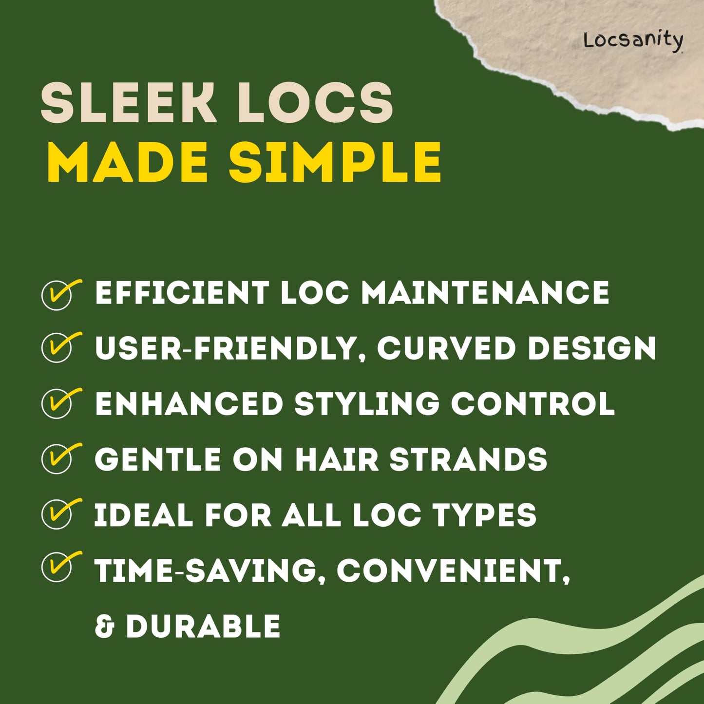 Locsanity Curved Interlocking Tool for Microlocs and Medium Locs Maintenance - Hair Tools for Dreadlocks, Sisterlocks, Interlocks, and Crochet Locks
