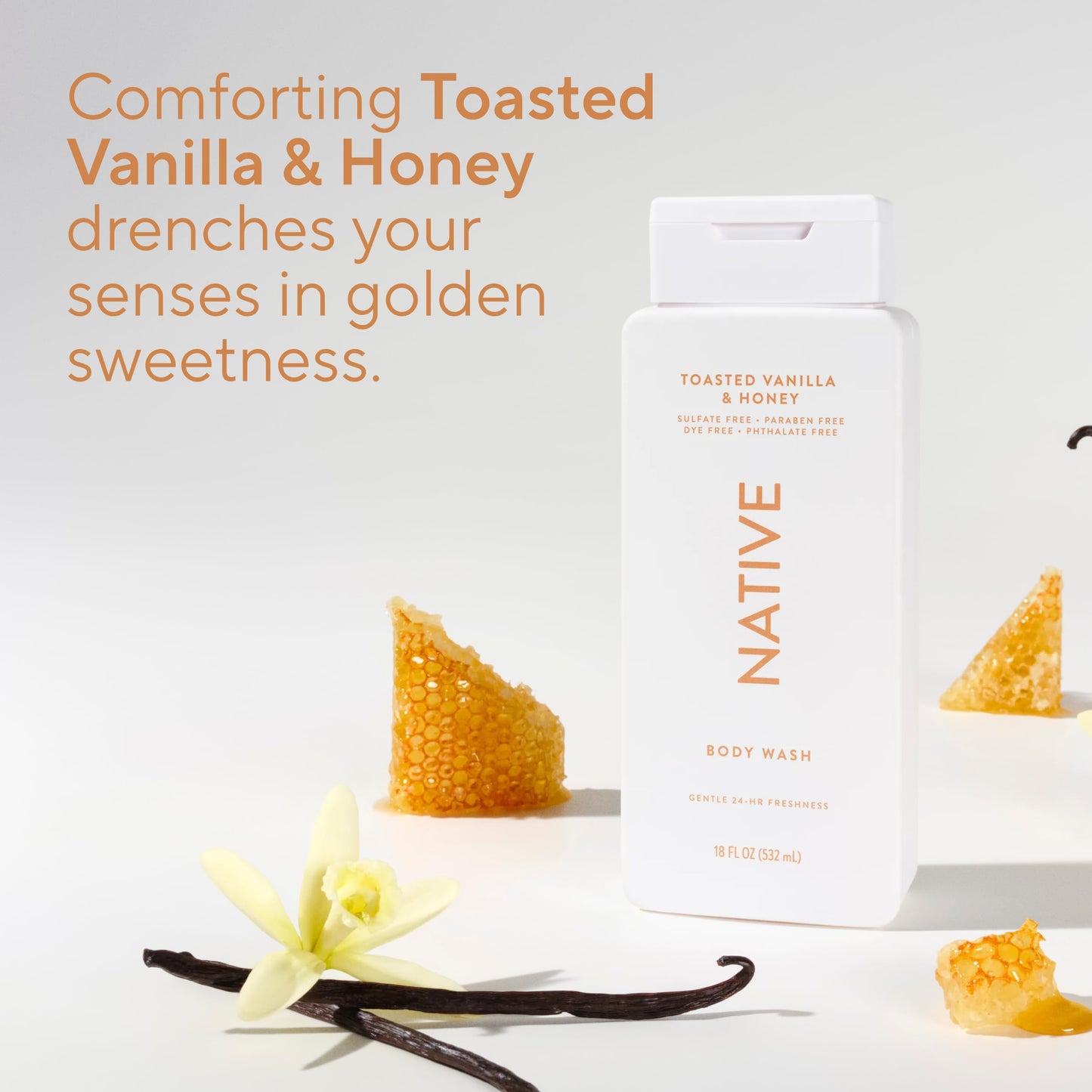 Native Body Wash Contains Naturally Derived Ingredients | For Women & Men, Sulfate, Paraben, & Dye Free Leaving Skin Soft and Hydrated | Toasted