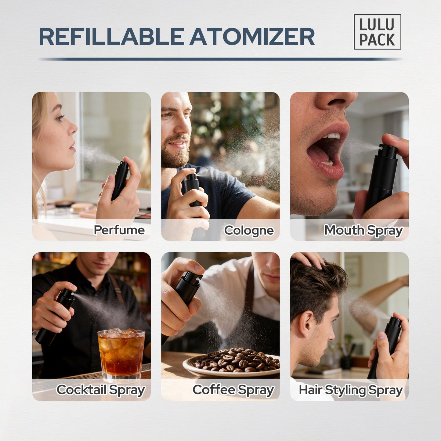 Fusupak Perfume Atomizer Travel Bottle Refillable: Cologne Sprayer Portable for Men - Mini Spray Empty for Refill - 8ml Small Size Brown Beauty and Personal Care Fusupak