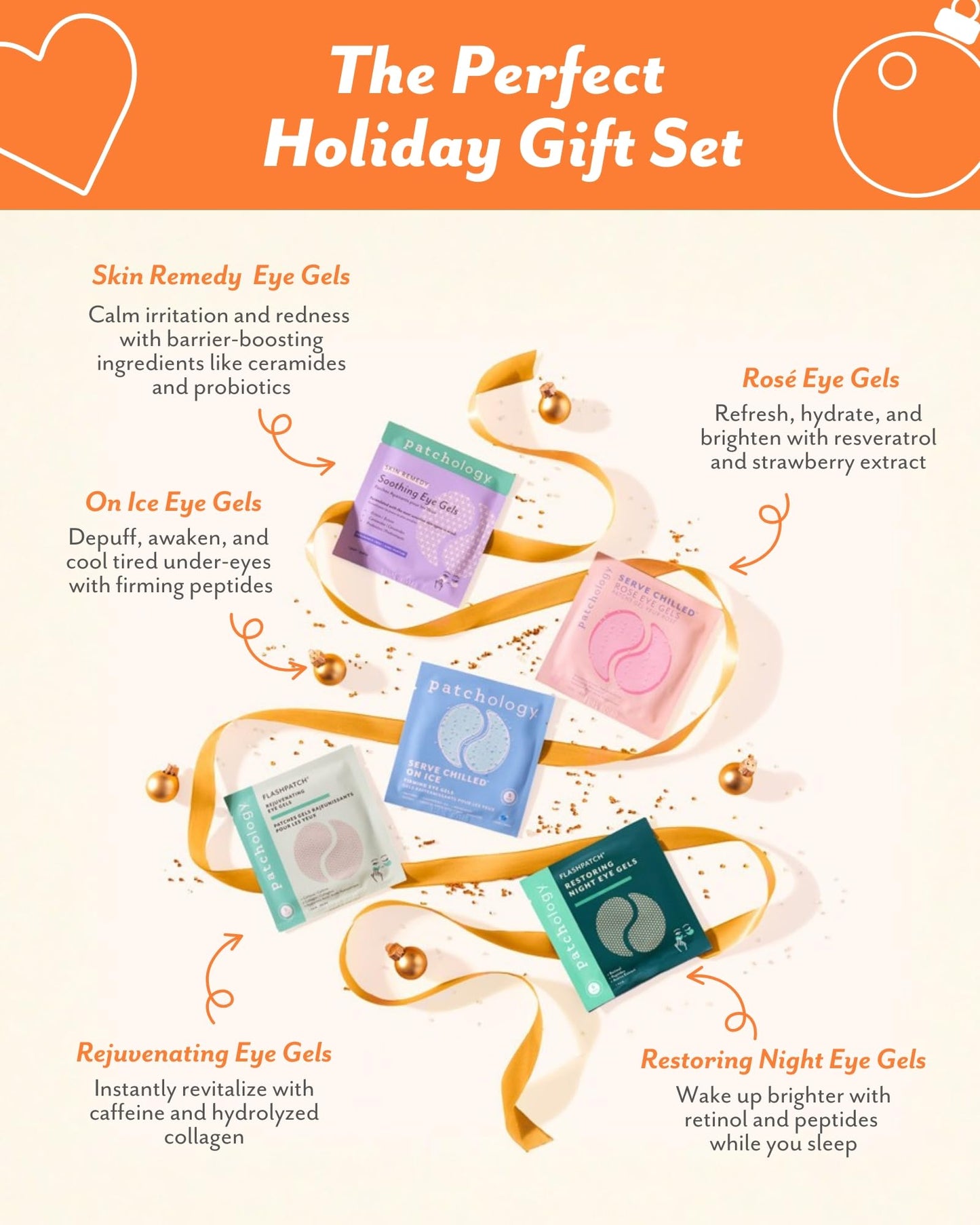 Patchology Patching All The Way Gift Set - Hydrating Under Eye Masks with Collagen, Retinol, Hyaluronic Acid - Christmas Gift & Beauty Stocking