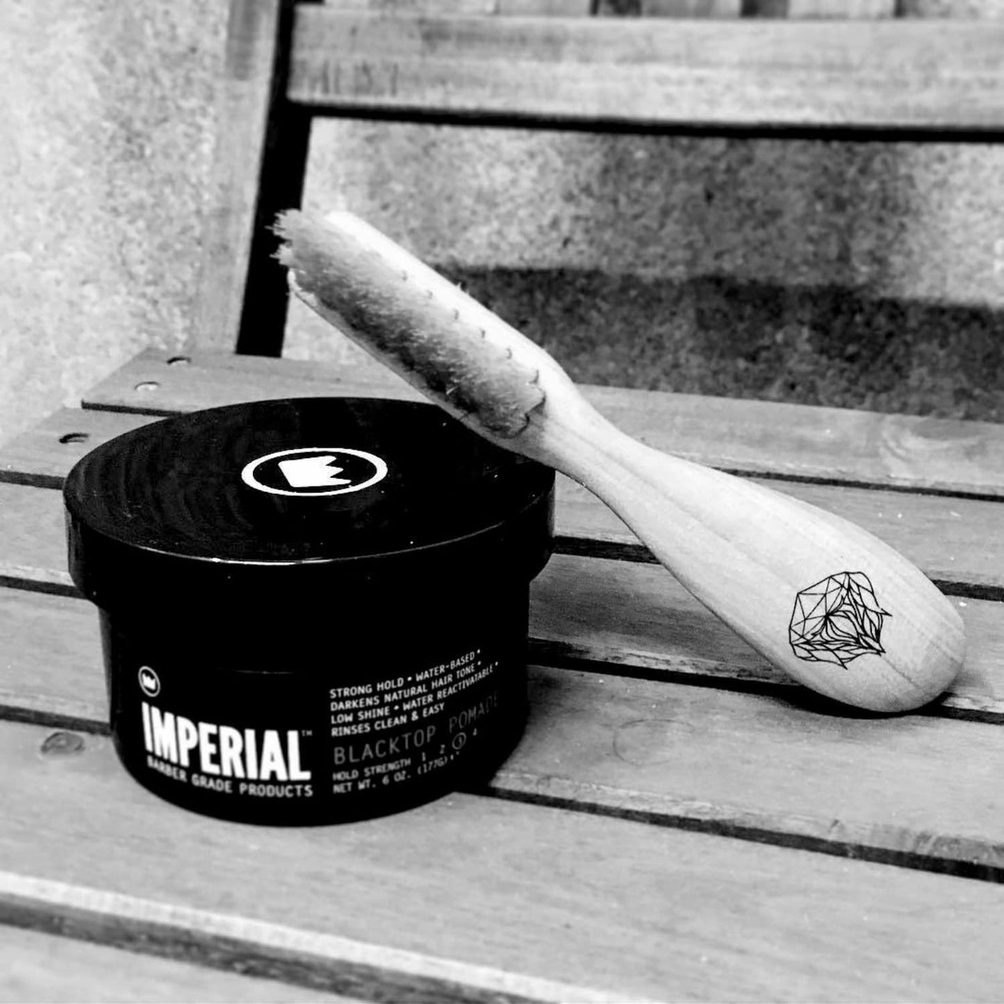 Imperial Barber Grade Products | Blacktop Pomade, 2 oz | TSA Approved | Travel Sized | Medium-Strong Hold | Low Shine | Water-Based | Easy to Wash Out