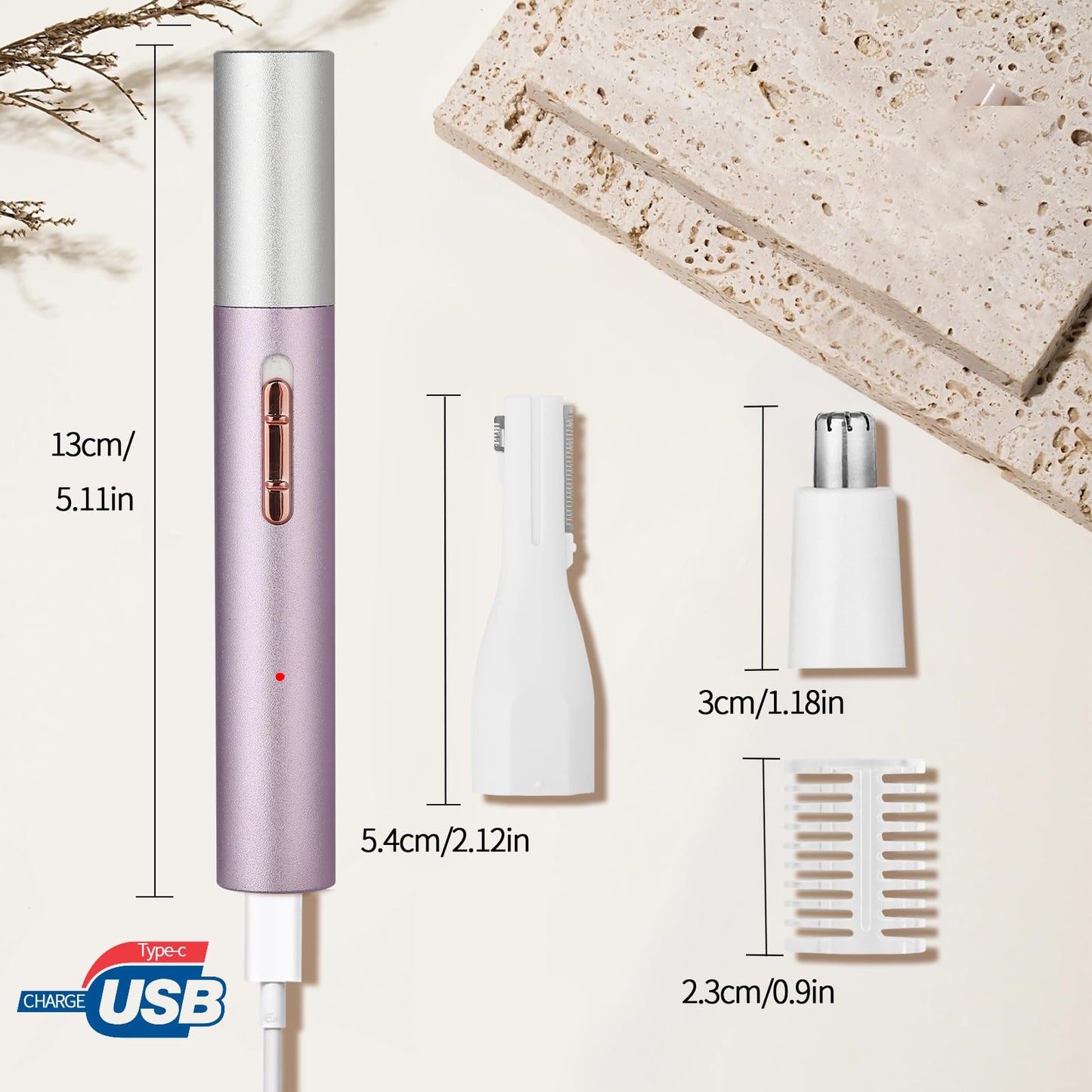 Yunmiss 2026 Rechargeable Nose and Ear Hair Trimmer for Women Men - Painless Facial and Eyebrow Hair Remover, Dual-Edge Blades, IPX7 Waterproof Beauty and Personal Care Yunmiss