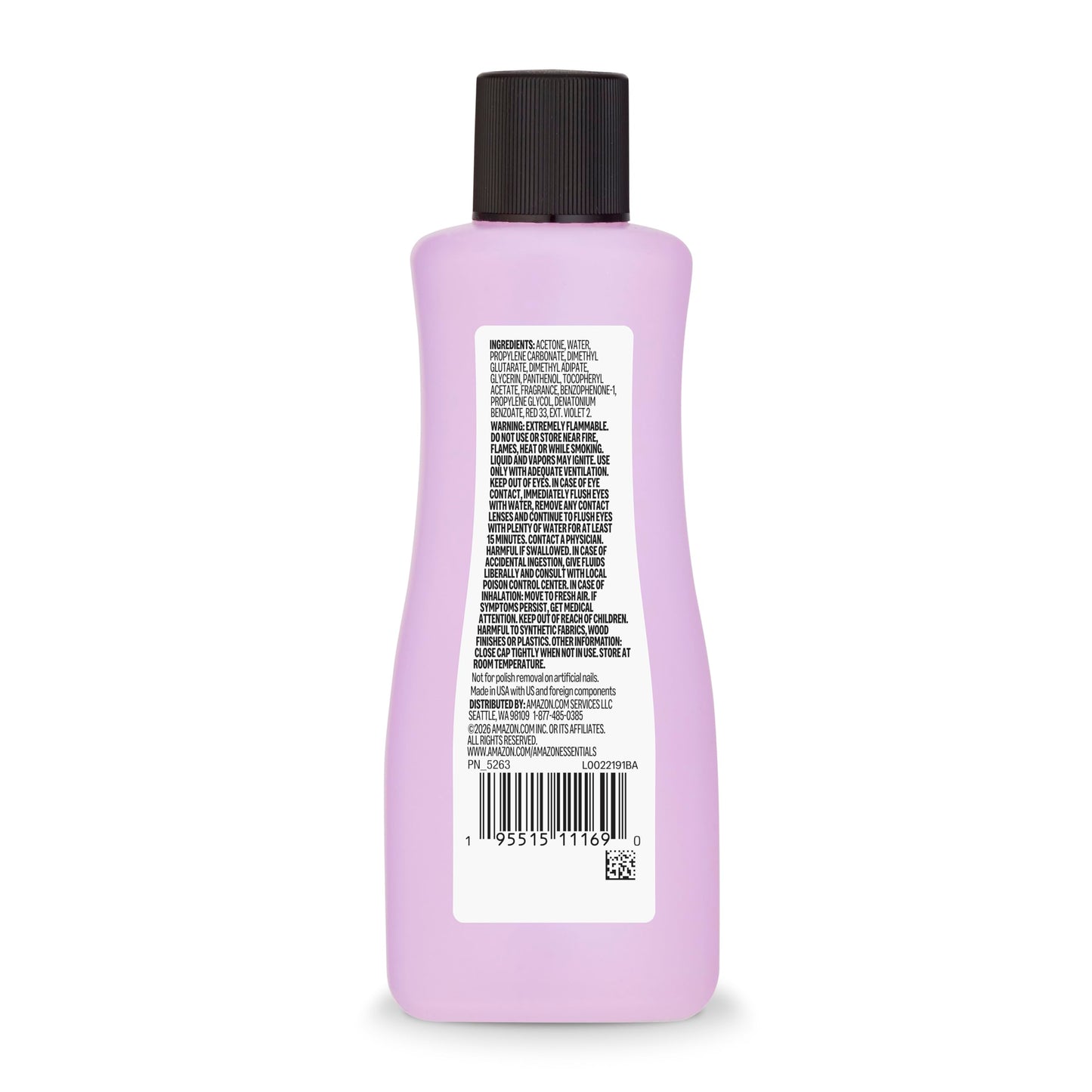 Amazon Essentials Nail Polish Remover, Strengthening, Acetone-Based Formula, Formulated with Panthenol and Vitamin E, 6 Fl Oz Beauty and Personal Care Amazon Essentials