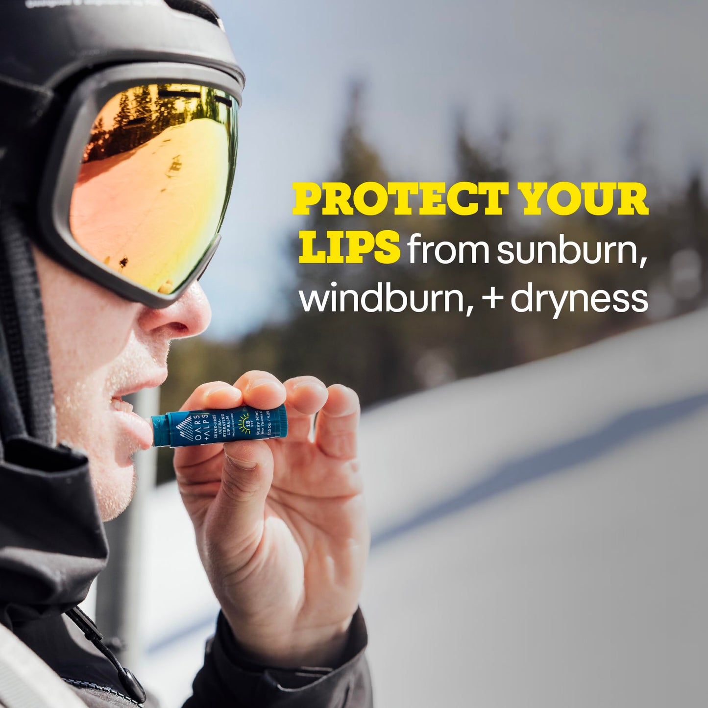 Oars + Alps Lip Suncreen, SPF 18 Lip Balm, Shine Free Sunscreen for Lips, Infused with Vitamin E, Peppermint & Spearmint, Water & Sweat Resistant